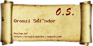 Oroszi Sándor névjegykártya