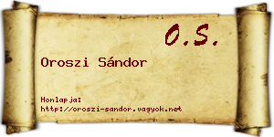 Oroszi Sándor névjegykártya
