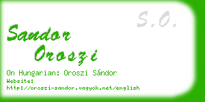 sandor oroszi business card